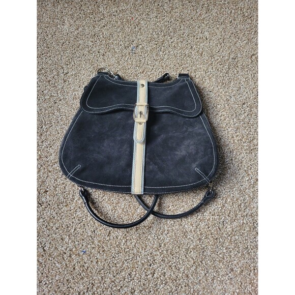 Vintage Cole Haan Black Suede and leather Backpack - Picture 1 of 12
